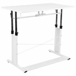 Emma+Oliver Emma And Oliver White Height Adjustable (27.25-35.75"H) Sit To Stand Home Office Desk 4 Emma+Oliver Emma And Oliver White Height Adjustable (27.25-35.75"H) Sit To Stand Home Office Desk -Emma+Oliver shop unnamed file 3921