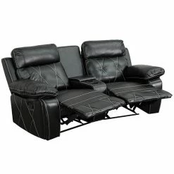 Emma+Oliver Emma And Oliver Brown LeatherSoft 2-Seat Reclining Theater Unit-Curved Cup Holders -Emma+Oliver shop unnamed file 3936