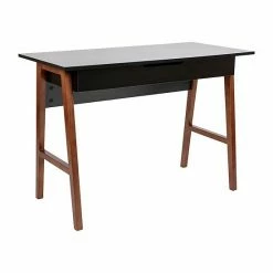 Emma+Oliver Emma And Oliver Home Office Writing Computer Desk With Drawer - Table Desk, Black/Walnut Blackwalnut