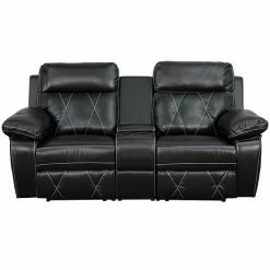 Emma+Oliver Emma And Oliver Black LeatherSoft 2-Seat Reclining Theater Unit-Straight Cup Holders -Emma+Oliver shop unnamed file 3967