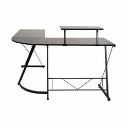 Emma+Oliver Emma And Oliver L-Shaped Computer Black Desk, Gaming Desk, Home Office Desk, Black Frame Blackblack -Emma+Oliver shop unnamed file 398