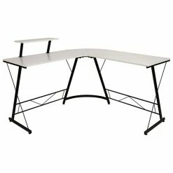Emma+Oliver Emma And Oliver L-Shaped Computer Black Desk, Gaming Desk, Home Office Desk, Black Frame Blackblack -Emma+Oliver shop unnamed file 400