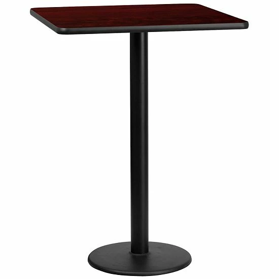 Emma+Oliver Emma and Oliver 30" Square Natural Laminate Bar Table Top-18"RD Base Mahogany Emma+Oliver Emma And Oliver 30" Square Natural Laminate Bar Table Top-18"RD Base Mahogany -Emma+Oliver shop unnamed file 4030