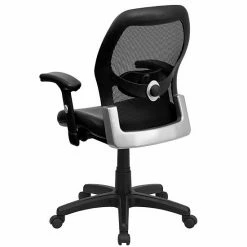 Emma+Oliver Emma And Oliver Mid-Back Black Mesh/LeatherSoft Executive Office Chair - Adjustable Lumbar 9 Emma+Oliver Emma And Oliver Mid-Back Black Mesh/LeatherSoft Executive Office Chair - Adjustable Lumbar -Emma+Oliver shop unnamed file 4043