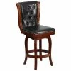 Emma+Oliver Emma And Oliver 26"H Cappuccino Wood Counter Height Stool With Swivel Seat