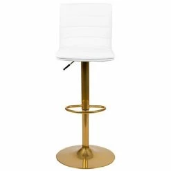 Emma+Oliver Emma And Oliver 2PK Black Vinyl Adjustable Height Barstool W/ Horizontal Stitch Back & Gold Base -Emma+Oliver shop unnamed file 4077