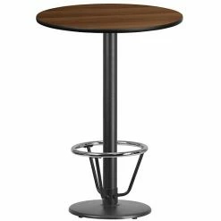 Emma+Oliver Emma And Oliver 30"RD Black Laminate Bar Table Top-18"RD Base/Foot Ring Walnut 3 Emma+Oliver Emma And Oliver 30"RD Black Laminate Bar Table Top-18"RD Base/Foot Ring Walnut -Emma+Oliver shop unnamed file 4089