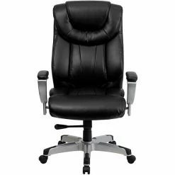 Emma+Oliver Emma And Oliver 400 Lb. Big&Tall High Back Black LeatherSoft Ergonomic Office Chair, Silver Arms -Emma+Oliver shop unnamed file 4093