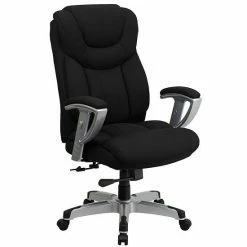 Emma+Oliver Emma And Oliver 400 Lb. Big&Tall High Back Black LeatherSoft Ergonomic Office Chair, Silver Arms -Emma+Oliver shop unnamed file 4096