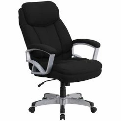 Emma+Oliver Emma And Oliver 500 Lb. Big & Tall Black Fabric Executive Swivel Ergonomic Office Chair - Arms