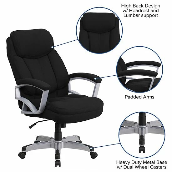 Emma+Oliver Emma and Oliver 500 lb. Big & Tall Black Fabric Executive Swivel Ergonomic Office Chair - Arms Emma+Oliver Emma And Oliver 500 Lb. Big & Tall Black Fabric Executive Swivel Ergonomic Office Chair - Arms -Emma+Oliver shop unnamed file 4106