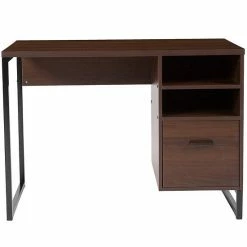 Emma+Oliver Emma And Oliver Rustic Coffee Wood Grain Finish Computer Desk With Metal Frame 8 Emma+Oliver Emma And Oliver Rustic Coffee Wood Grain Finish Computer Desk With Metal Frame -Emma+Oliver shop unnamed file 411