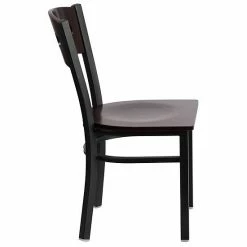 Emma+Oliver Emma And Oliver Black 3 Circle Back Metal Dining Chair - Walnut Wood Back & Seat Walnutburgundyblack -Emma+Oliver shop unnamed file 4115