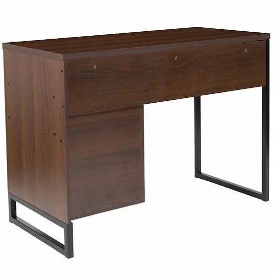 Emma+Oliver Emma And Oliver Rustic Coffee Wood Grain Finish Computer Desk With Metal Frame 5 Emma+Oliver Emma And Oliver Rustic Coffee Wood Grain Finish Computer Desk With Metal Frame - Image 5