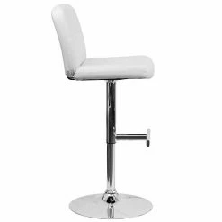 Emma+Oliver Emma And Oliver White Vinyl Adjustable Height Barstool With Square Tufted Back -Emma+Oliver shop unnamed file 4148