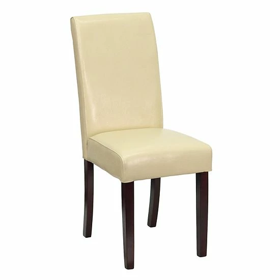 Emma+Oliver Emma And Oliver Ivory LeatherSoft Panel Back Parsons Chair 7 Emma+Oliver Emma And Oliver Ivory LeatherSoft Panel Back Parsons Chair - Image 7