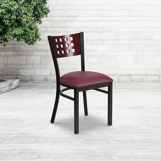 Emma+Oliver Emma and Oliver Black Cutout Back Metal Dining Chair - Mahogany Wood Back & Seat Mahoganyblackblack Emma+Oliver Emma And Oliver Black Cutout Back Metal Dining Chair - Mahogany Wood Back & Seat Mahoganyblackblack -Emma+Oliver shop unnamed file 4164