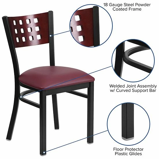 Emma+Oliver Emma and Oliver Black Cutout Back Metal Dining Chair - Mahogany Wood Back & Seat Mahoganyblackblack Emma+Oliver Emma And Oliver Black Cutout Back Metal Dining Chair - Mahogany Wood Back & Seat Mahoganyblackblack -Emma+Oliver shop unnamed file 4165