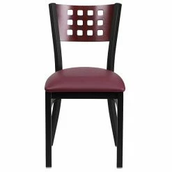 Emma+Oliver Emma And Oliver Black Cutout Back Metal Dining Chair - Mahogany Wood Back & Seat Mahoganyblackblack 3 Emma+Oliver Emma And Oliver Black Cutout Back Metal Dining Chair - Mahogany Wood Back & Seat Mahoganyblackblack -Emma+Oliver shop unnamed file 4166