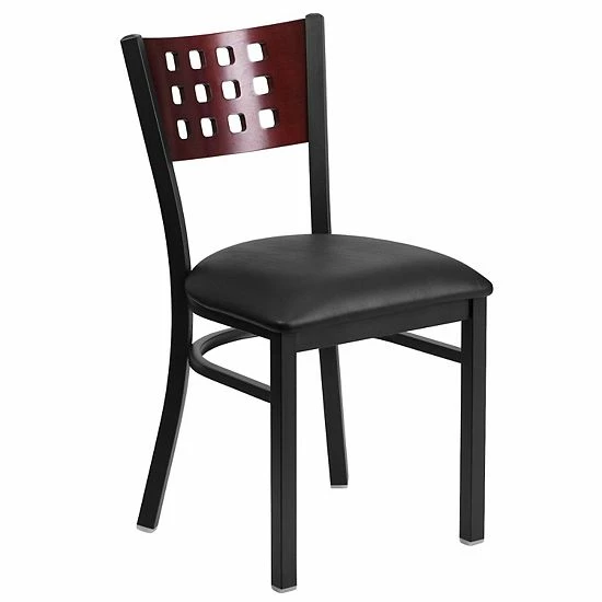 Emma+Oliver Emma and Oliver Black Cutout Back Metal Dining Chair - Mahogany Wood Back & Seat Mahoganyblackblack Emma+Oliver Emma And Oliver Black Cutout Back Metal Dining Chair - Mahogany Wood Back & Seat Mahoganyblackblack -Emma+Oliver shop unnamed file 4168