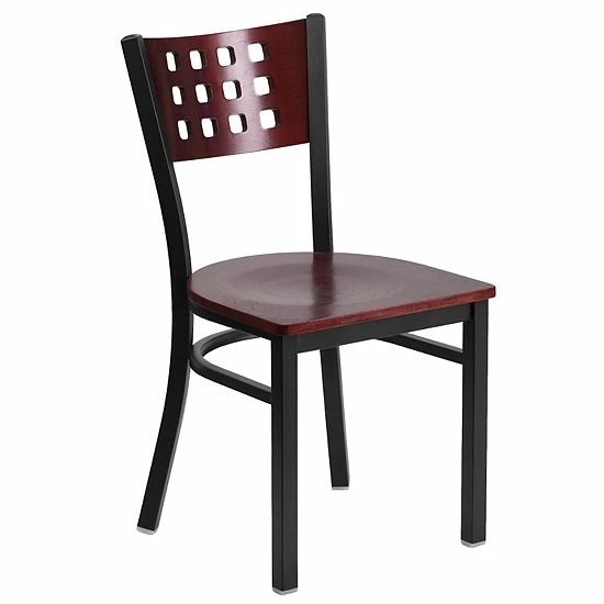 Emma+Oliver Emma and Oliver Black Cutout Back Metal Dining Chair - Mahogany Wood Back & Seat Mahoganyblackblack Emma+Oliver Emma And Oliver Black Cutout Back Metal Dining Chair - Mahogany Wood Back & Seat Mahoganyblackblack -Emma+Oliver shop unnamed file 4169