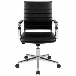 Emma+Oliver Emma And Oliver Mid-Back Black LeatherSoft Ribbed Executive Swivel Office Chair - Desk Chair 10 Emma+Oliver Emma And Oliver Mid-Back Black LeatherSoft Ribbed Executive Swivel Office Chair - Desk Chair -Emma+Oliver shop unnamed file 4173