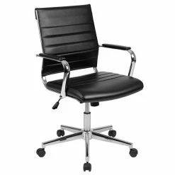 Emma+Oliver Emma And Oliver Mid-Back Black LeatherSoft Ribbed Executive Swivel Office Chair - Desk Chair 13 Emma+Oliver Emma And Oliver Mid-Back Black LeatherSoft Ribbed Executive Swivel Office Chair - Desk Chair -Emma+Oliver shop unnamed file 4176