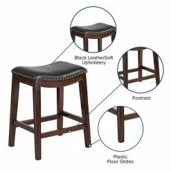 Emma+Oliver Emma And Oliver 26"H Backless Light Cherry Wood Counter Stool With Saddle Seat -Emma+Oliver shop unnamed file 4190