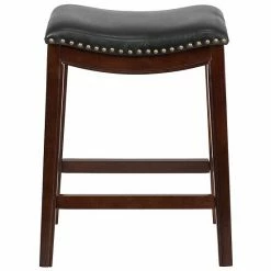 Emma+Oliver Emma And Oliver 26"H Backless Light Cherry Wood Counter Stool With Saddle Seat -Emma+Oliver shop unnamed file 4191