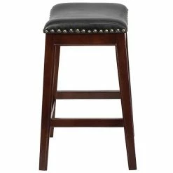 Emma+Oliver Emma And Oliver 26"H Backless Light Cherry Wood Counter Stool With Saddle Seat -Emma+Oliver shop unnamed file 4192