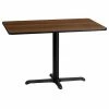 Emma+Oliver Emma And Oliver 24"x42" Rectangular Mahogany Laminate Table Top With 23.5"x29.5" Base Black