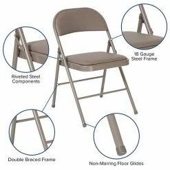 Emma+Oliver Emma And Oliver 4 Pack Double Braced Gray Vinyl Folding Chair -Emma+Oliver shop unnamed file 4209