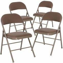 Emma+Oliver Emma And Oliver 4 Pack Double Braced Gray Vinyl Folding Chair -Emma+Oliver shop unnamed file 4213