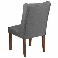 Emma+Oliver Emma And Oliver Gray Fabric Tufted Parsons Chair With Side Panel Detail -Emma+Oliver shop unnamed file 4218