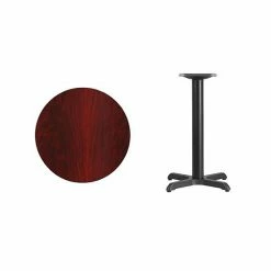 Emma+Oliver Emma And Oliver 24" Round Walnut Laminate Table Top With 22"x22" Table Height Base Mahogany 2 Emma+Oliver Emma And Oliver 24" Round Walnut Laminate Table Top With 22"x22" Table Height Base Mahogany -Emma+Oliver shop unnamed file 4236