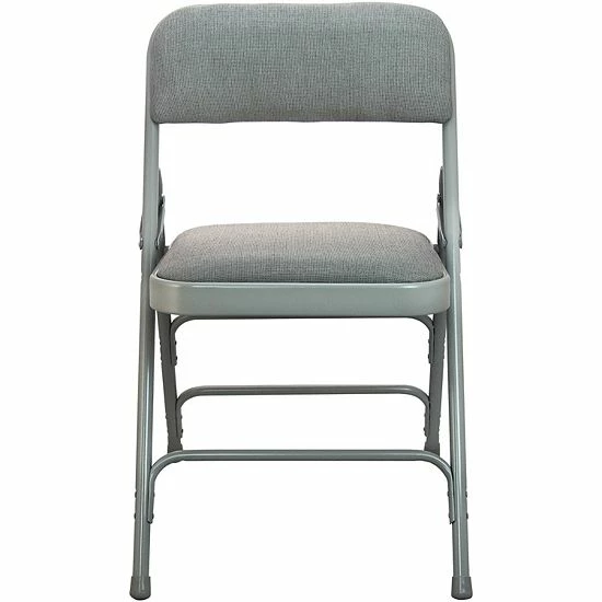 Emma+Oliver Emma And Oliver 4-pack Grey Padded Metal Folding Chair - Grey 1-in Fabric Seat Blackfabricblackframe 2 Emma+Oliver Emma And Oliver 4-pack Grey Padded Metal Folding Chair - Grey 1-in Fabric Seat Blackfabricblackframe - Image 2