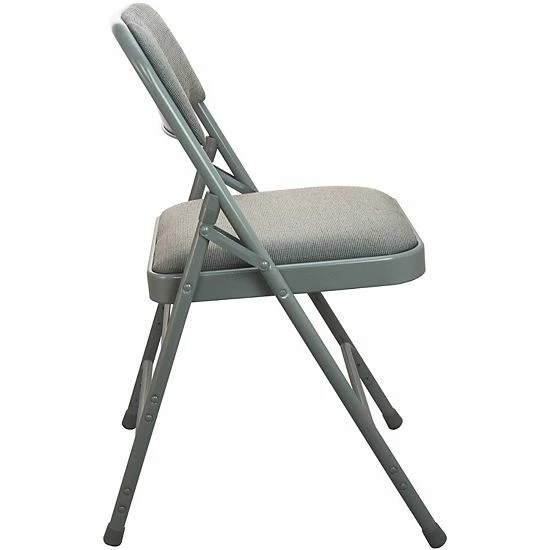 Emma+Oliver Emma And Oliver 4-pack Grey Padded Metal Folding Chair - Grey 1-in Fabric Seat Blackfabricblackframe 4 Emma+Oliver Emma And Oliver 4-pack Grey Padded Metal Folding Chair - Grey 1-in Fabric Seat Blackfabricblackframe - Image 4