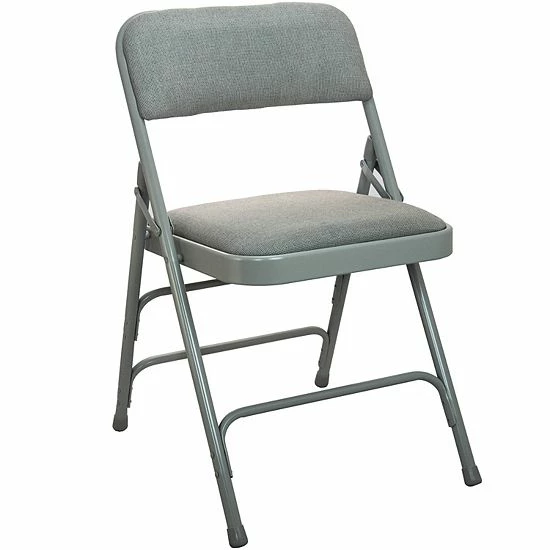Emma+Oliver Emma And Oliver 4-pack Grey Padded Metal Folding Chair - Grey 1-in Fabric Seat Blackfabricblackframe 5 Emma+Oliver Emma And Oliver 4-pack Grey Padded Metal Folding Chair - Grey 1-in Fabric Seat Blackfabricblackframe - Image 5