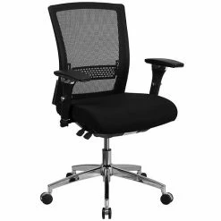 Emma+Oliver Emma And Oliver 24/7 300lb. Mid-Back Black LeatherSoft Ergonomic Office Chair-Seat Slider/Lumbar Black Fabric -Emma+Oliver shop unnamed file 4269