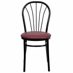 Emma+Oliver Emma And Oliver Fan Back Metal Chair - Burgundy Vinyl Seat 2 Emma+Oliver Emma And Oliver Fan Back Metal Chair - Burgundy Vinyl Seat -Emma+Oliver shop unnamed file 4273
