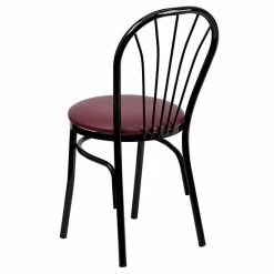 Emma+Oliver Emma And Oliver Fan Back Metal Chair - Burgundy Vinyl Seat 3 Emma+Oliver Emma And Oliver Fan Back Metal Chair - Burgundy Vinyl Seat -Emma+Oliver shop unnamed file 4274
