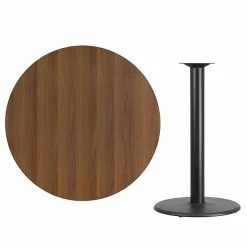 Emma+Oliver Emma And Oliver 42"RD Walnut Laminate Bar Table Top-24"RD Base -Emma+Oliver shop unnamed file 4280