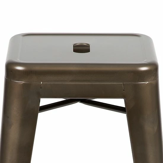 Emma+Oliver Emma And Oliver 4 Pack 24" High Metal Indoor Counter Bar Stool - Stackable Stool, Black 3 Emma+Oliver Emma And Oliver 4 Pack 24" High Metal Indoor Counter Bar Stool - Stackable Stool, Black - Image 3