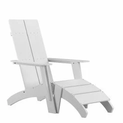 Emma+Oliver Emma And Oliver Indoor/Outdoor Modern 2-Slat Adirondack Style Chair And Footrest In Gray Navy -Emma+Oliver shop unnamed file 4300