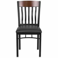 Emma+Oliver Emma And Oliver Vertical Back Black Metal/Cherry Wood Dining Chair Walnut -Emma+Oliver shop unnamed file 4304