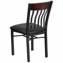 Emma+Oliver Emma And Oliver Vertical Back Black Metal/Cherry Wood Dining Chair Walnut -Emma+Oliver shop unnamed file 4305