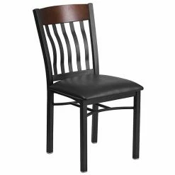Emma+Oliver Emma And Oliver Vertical Back Black Metal/Cherry Wood Dining Chair Walnut -Emma+Oliver shop unnamed file 4307