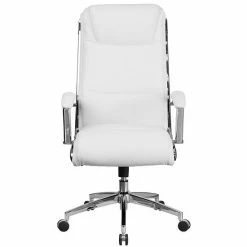 Emma+Oliver Emma And Oliver High Back Designer White LeatherSoft Smooth Swivel Office Chair With Arms -Emma+Oliver shop unnamed file 4311