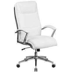 Emma+Oliver Emma And Oliver High Back Designer White LeatherSoft Smooth Swivel Office Chair With Arms -Emma+Oliver shop unnamed file 4313