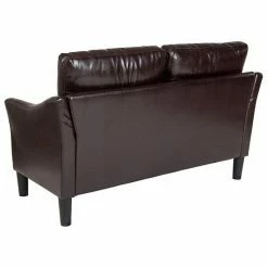 Emma+Oliver Emma And Oliver Living Room Loveseat Couch With Single Cushion In Brown LeatherSoft 2 Emma+Oliver Emma And Oliver Living Room Loveseat Couch With Single Cushion In Brown LeatherSoft -Emma+Oliver shop unnamed file 4317